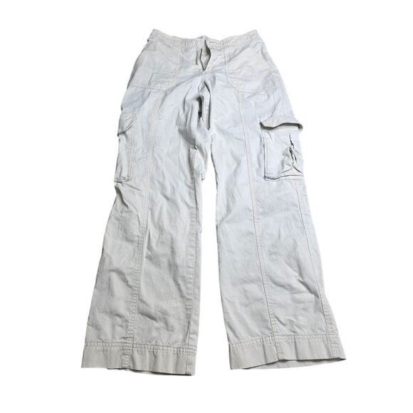 Abercrombie & Fitch Womens Curve Love Cargo Pants White Size 28/6R Relaxed Fit L - Picture 1 of 13
